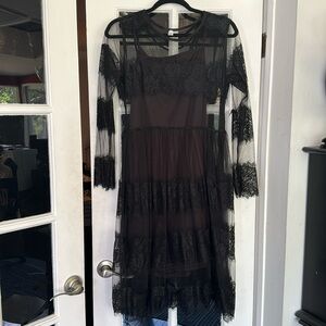 HJW brand, slip dress either lace overlay